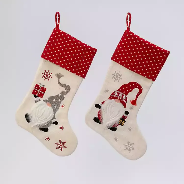 Christmas Stockings & Stocking Holders>Kirklands Home Holiday Gnome Christmas Stockings, Set of 2
