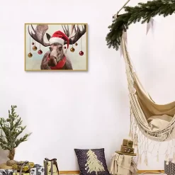 Christmas Decorations>Kirklands Home Holiday Moose Framed Art Print Brown