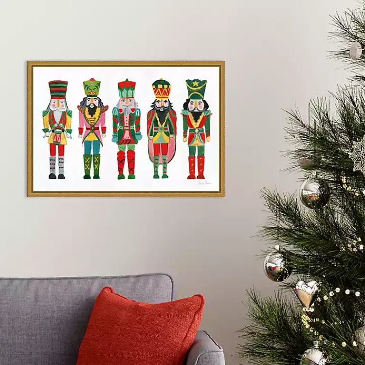 Christmas Art & Wall Decor>Kirklands Home Holiday Nutcrackers Framed Canvas Art Print