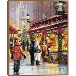 Christmas Art & Wall Decor>Kirklands Home Holiday Shoppers in Snow Christmas Wall Plaque Multi