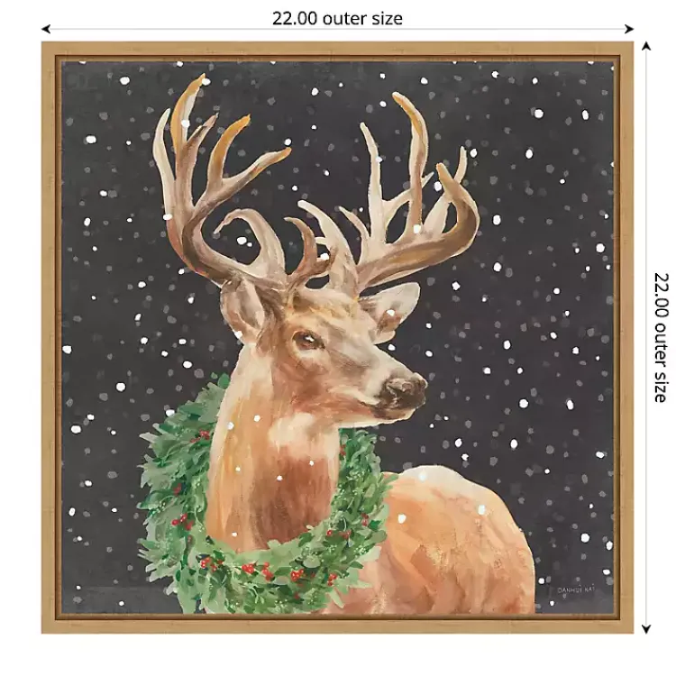 Christmas Art & Wall Decor>Kirklands Home Holiday Stag Framed Canvas Art Print