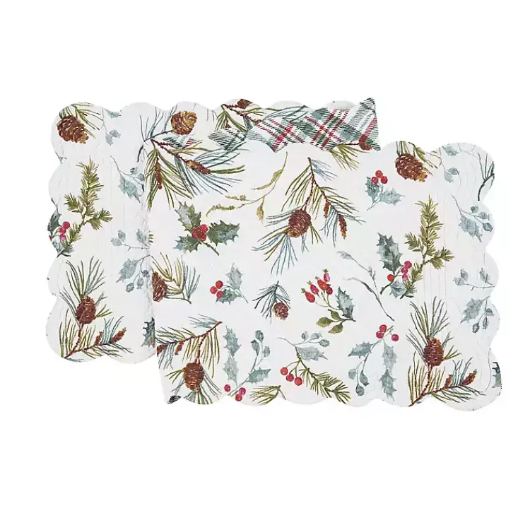 Christmas Dining & Entertaining>Kirklands Home Holly and Pinecone Reversible Table Runner