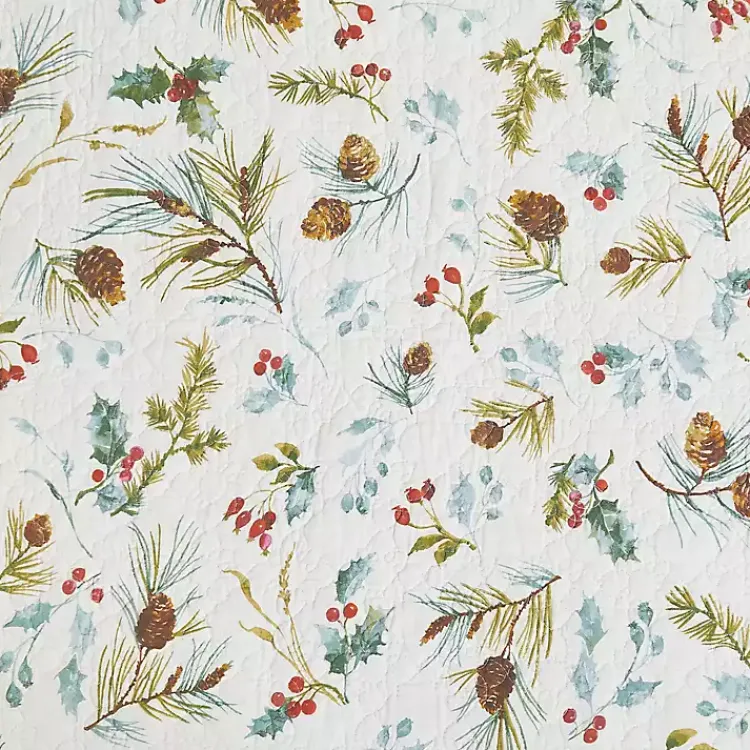 Christmas Dining & Entertaining>Kirklands Home Holly and Pinecone Reversible Table Runner