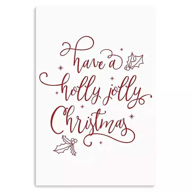 Christmas Art & Wall Decor>Kirklands Home Holly Jolly Christmas Canvas Wall Plaque