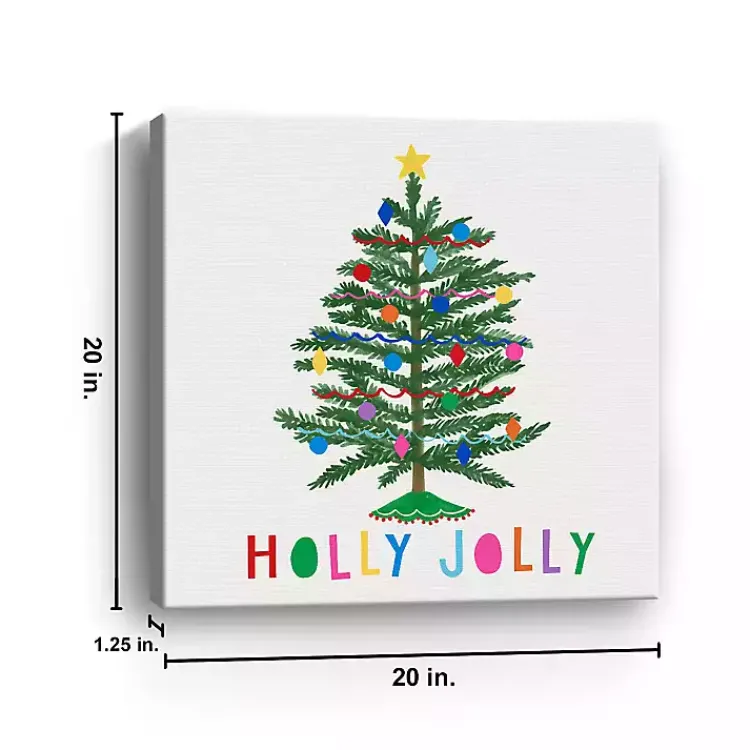 Christmas Art & Wall Decor>Kirklands Home Holly Jolly Christmas Tree Canvas Art Print