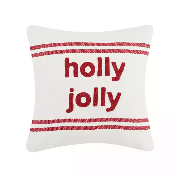 Pillows>Kirklands Home Holly Jolly Double Stripe Christmas Throw Pillow