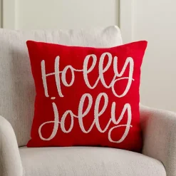 Pillows>Kirklands Home Holly Jolly Embroidered Pillow