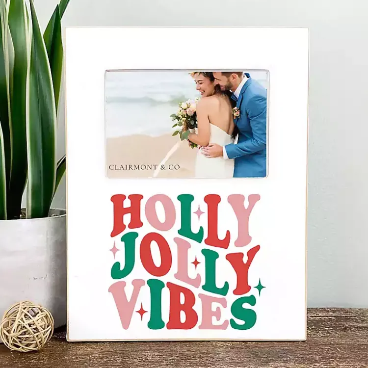 Christmas Decorations>Kirklands Home Holly Jolly Vibes Christmas Picture Frame, 4x6