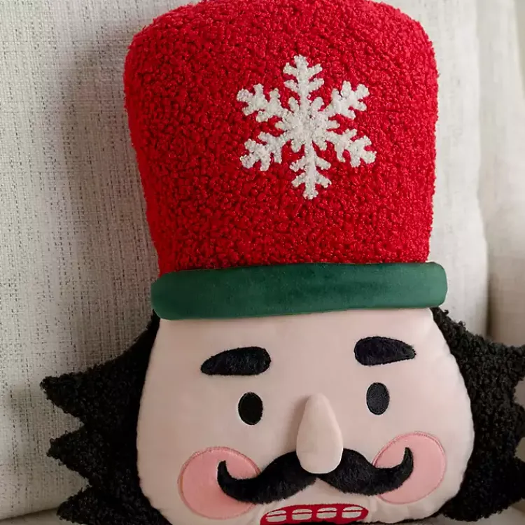 Pillows>Kirklands Home Holly Nutcracker Shaped Pillow