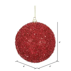 Christmas Ornaments>Kirklands Home Holly Tinsel 4-pc. Christmas Ornament Set Red