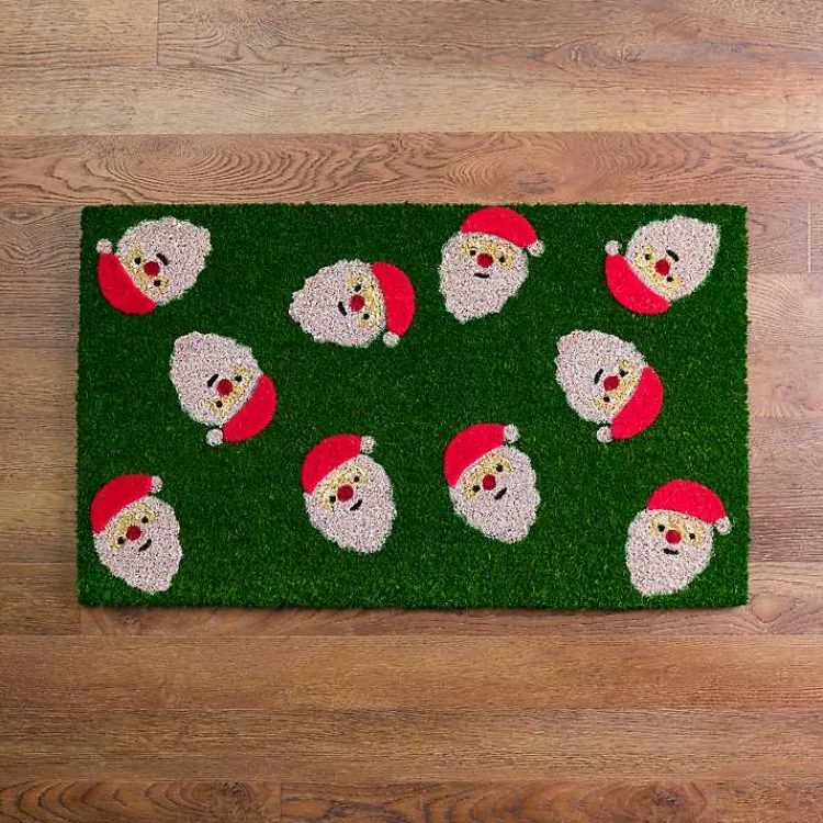 Kirklands Home Holly Santa Christmas Doormat