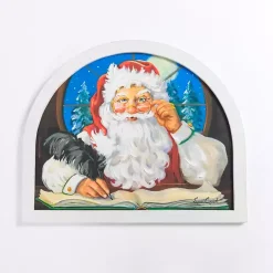 Christmas Art & Wall Decor>Kirklands Home Holly Santa Writing List Framed Art Print Multi