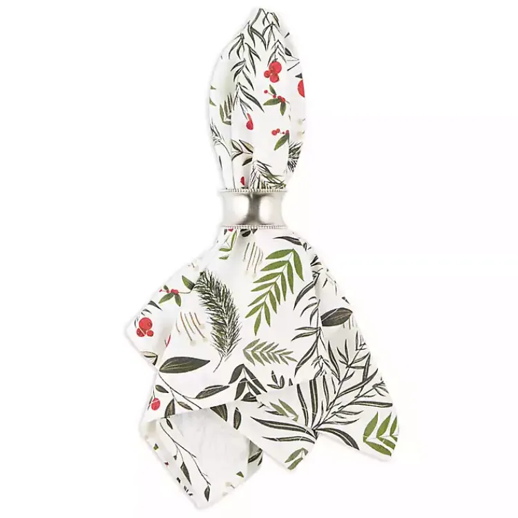 Christmas Dining & Entertaining>Kirklands Home Holly Twigs Cotton Napkins, Set of 6