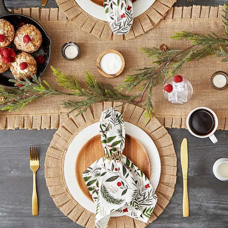 Christmas Dining & Entertaining>Kirklands Home Holly Twigs Cotton Napkins, Set of 6
