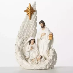 Christmas Decorations>Kirklands Home Holy Family White and Gold Nativity Statue