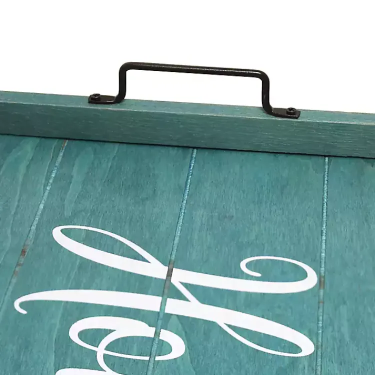 Decorative Trays>Kirklands Home Home Wash Wood Tray Blue