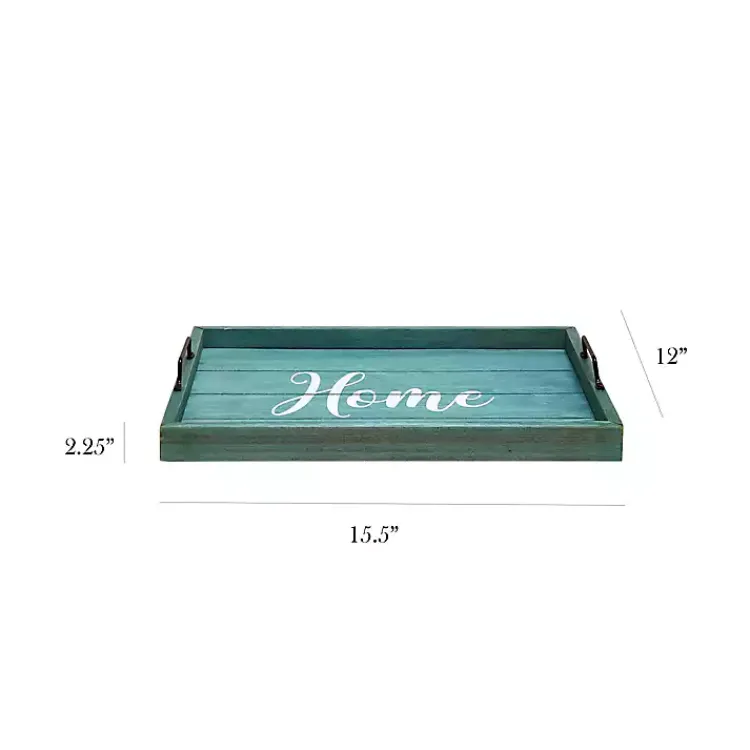Decorative Trays>Kirklands Home Home Wash Wood Tray Blue