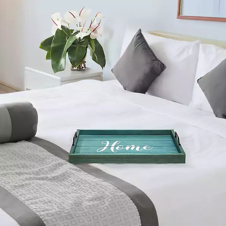 Decorative Trays>Kirklands Home Home Wash Wood Tray Blue