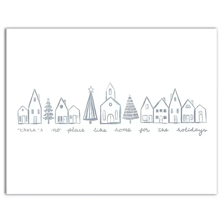 Christmas Art & Wall Decor>Kirklands Home Home for the Holidays Village Canvas Art Print White