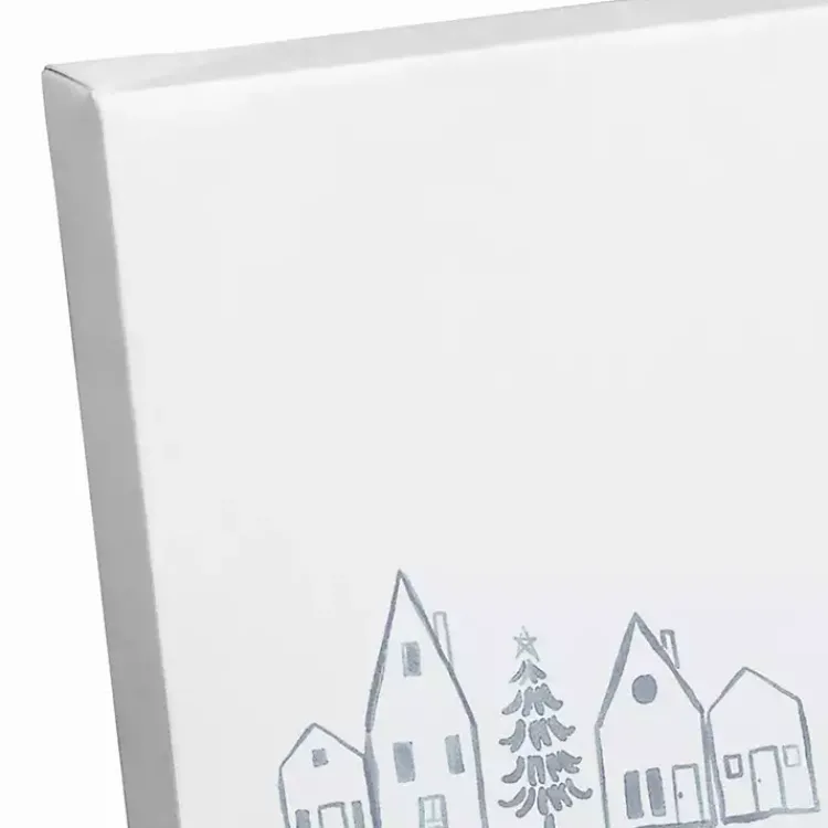 Christmas Art & Wall Decor>Kirklands Home Home for the Holidays Village Canvas Art Print White