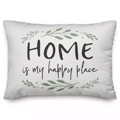 Pillows>Kirklands Home Home Is My Happy Place Pillow White