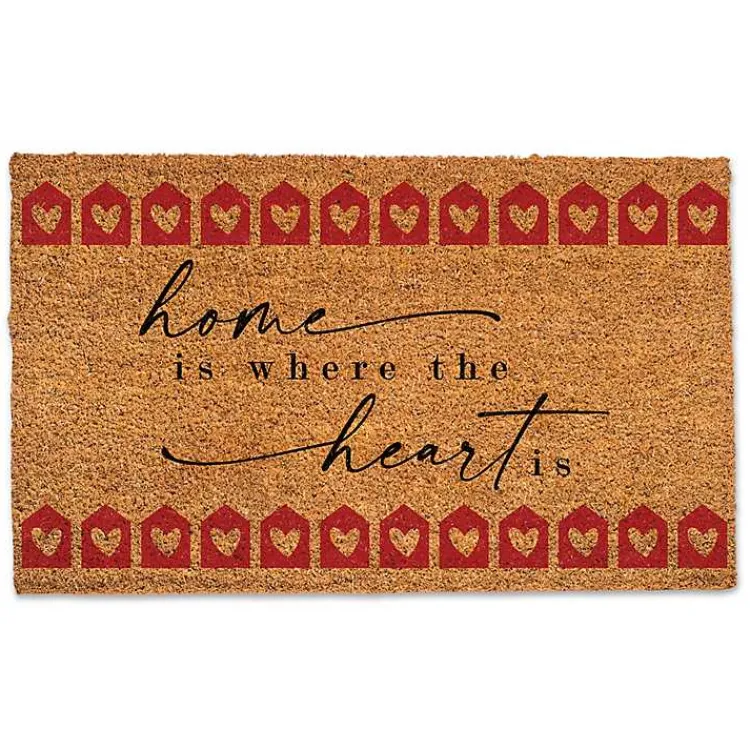 Valentines Day Decorations>Kirklands Home Home is Where the Heart Is Cursive Doormat