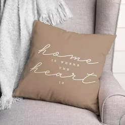 Pillows>Kirklands Home Home is Where the Heart is Indoor/Outdoor Pillow Tan