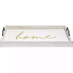 Decorative Trays>Kirklands Home Home Wash Wood Tray White