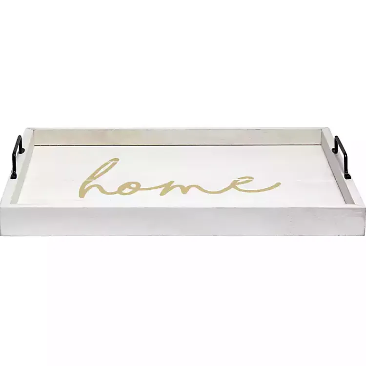 Decorative Trays>Kirklands Home Home Wash Wood Tray White