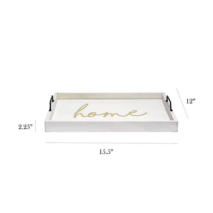 Decorative Trays>Kirklands Home Home Wash Wood Tray White