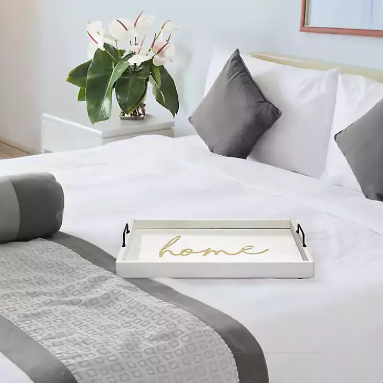 Decorative Trays>Kirklands Home Home Wash Wood Tray White