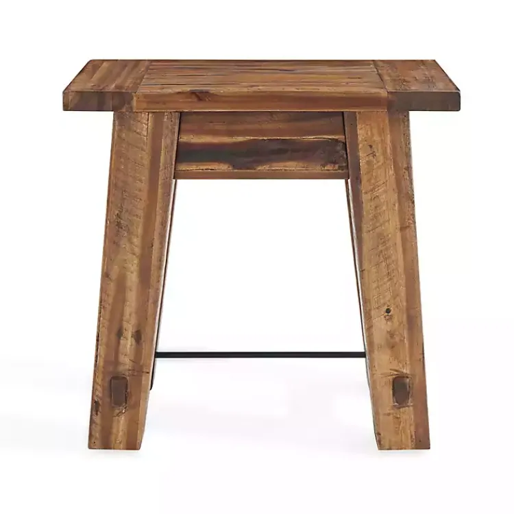 Kirklands Home Honey Acacia Rustic Accent Table Tan New