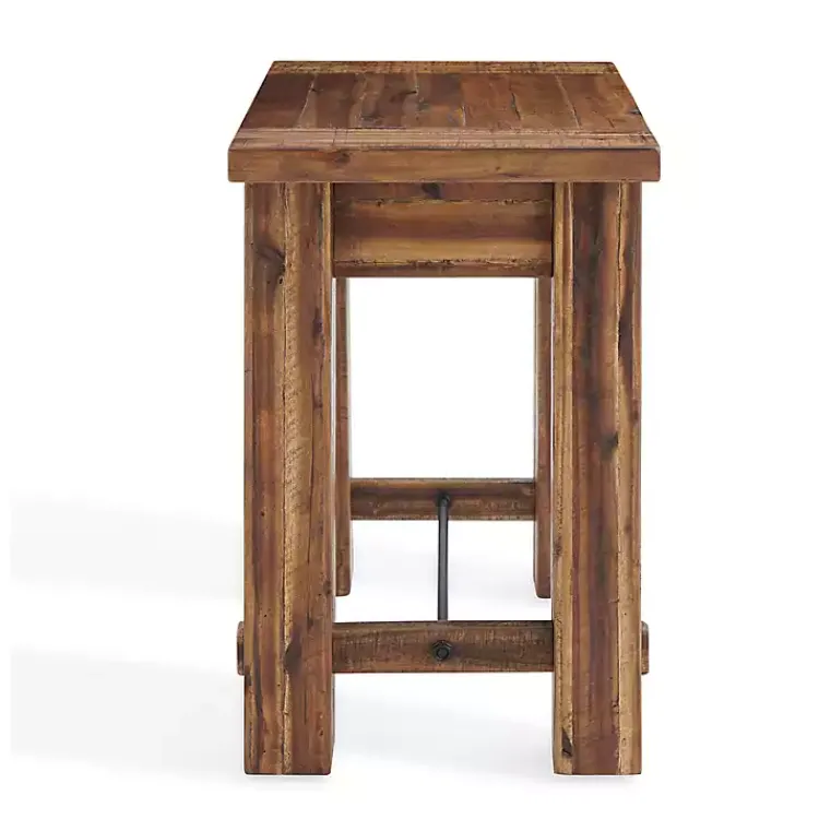 Kirklands Home Honey Acacia Rustic Accent Table Tan New