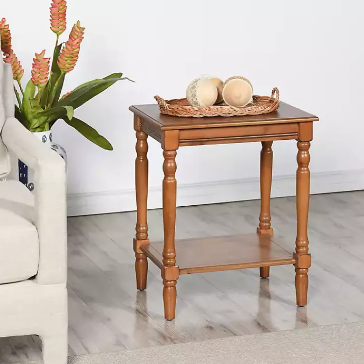 Kirklands Home Honey Wood Sybil Accent Table Brown Clearance