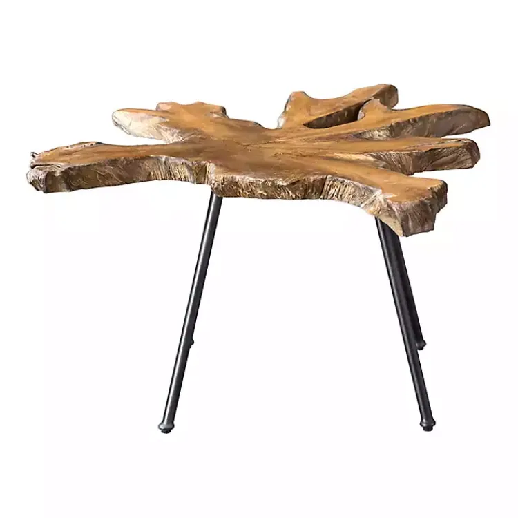 Kirklands Home Honey Natural Teak Wood Coffee Table Brown New