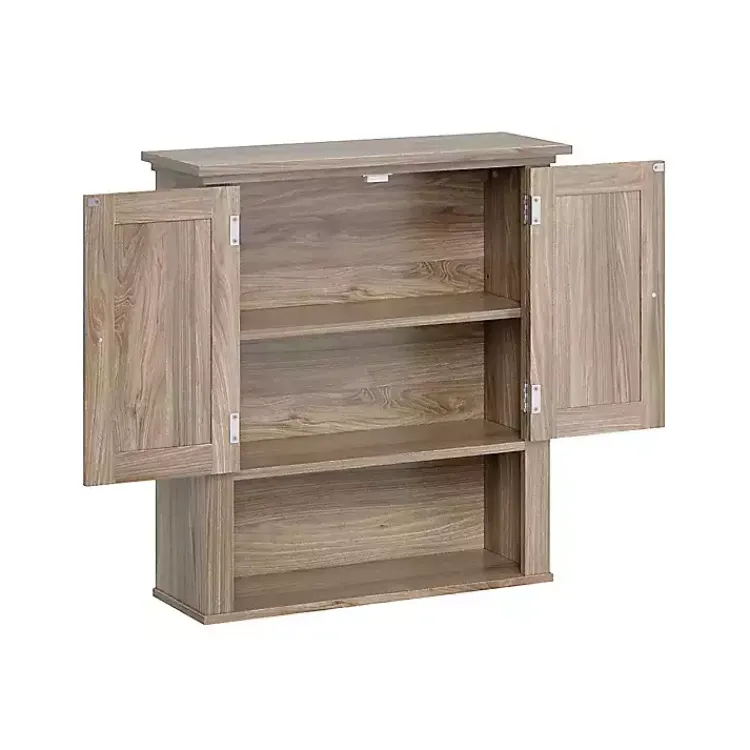 Kirklands Home Honey Woodgrain Wall-Mounted Cabinet Tan Hot