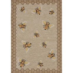 Kirklands Home Honeycomb Bees Outdoor Area Rug, 5x7 Hot