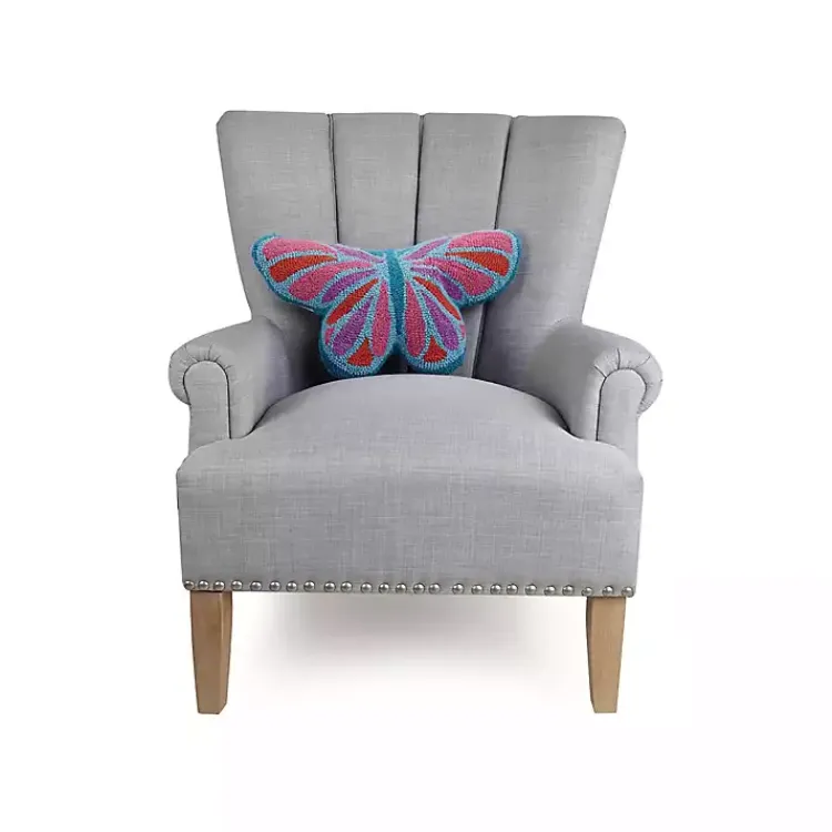 Pillows>Kirklands Home Hooked Butterfly Throw Pillow