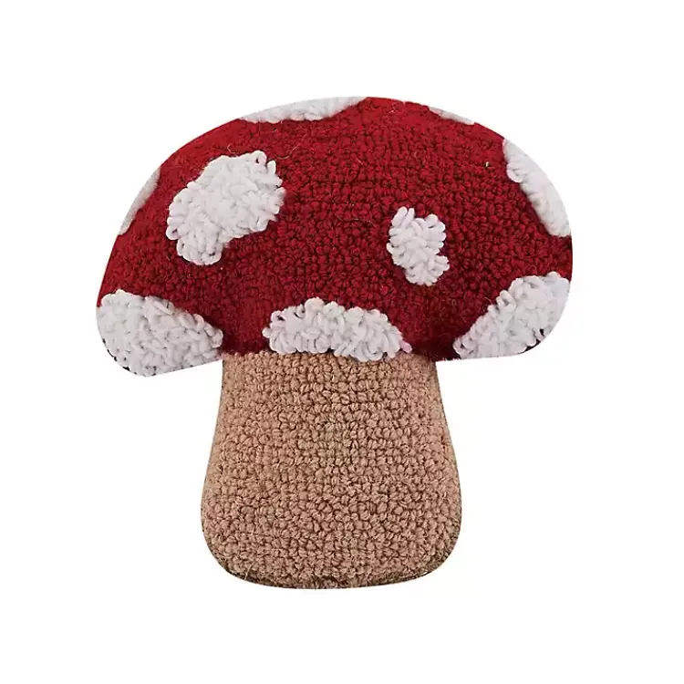 Pillows>Kirklands Home Hooked Mushroom Shaped Throw Pillow