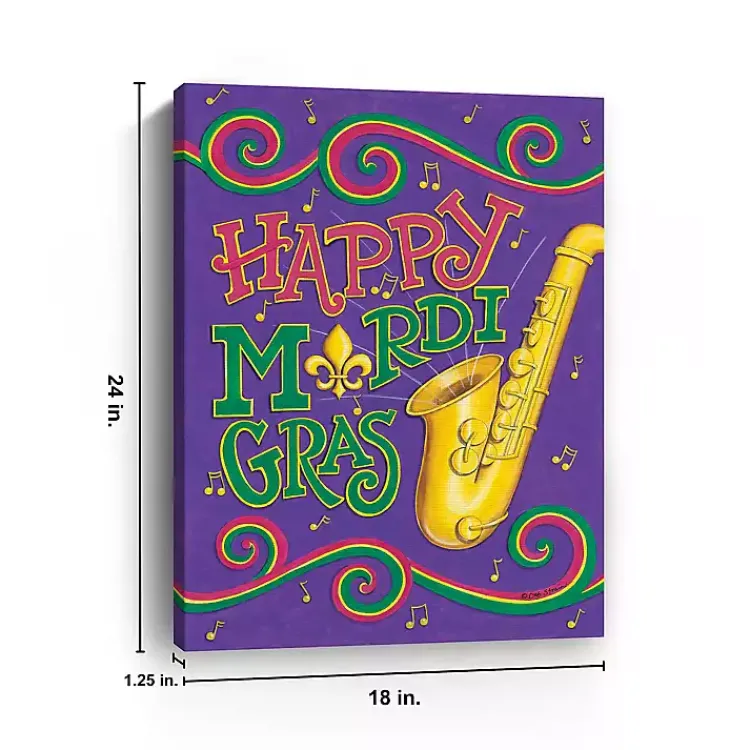 Mardi Gras Decorations>Kirklands Home Hooray Musical Mardi Gras Canvas Art Print