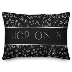 Easter Decorations>Kirklands Home Hop On In Bunny Pattern Outdoor Throw Pillow