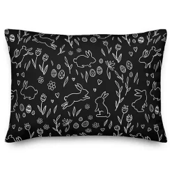 Easter Decorations>Kirklands Home Hop On In Bunny Pattern Outdoor Throw Pillow