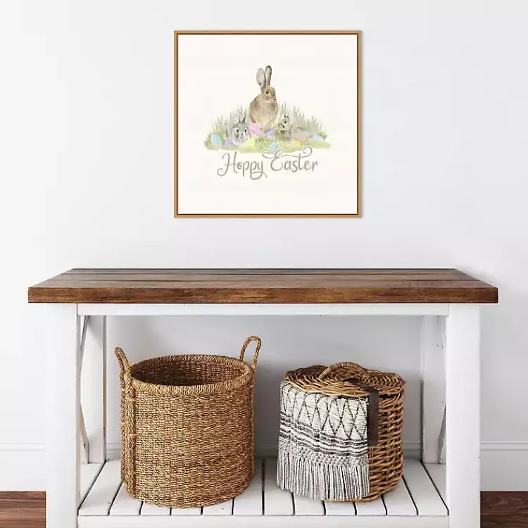 Easter Decorations>Kirklands Home Hoppy Easter Bunnies Framed Canvas Art Print