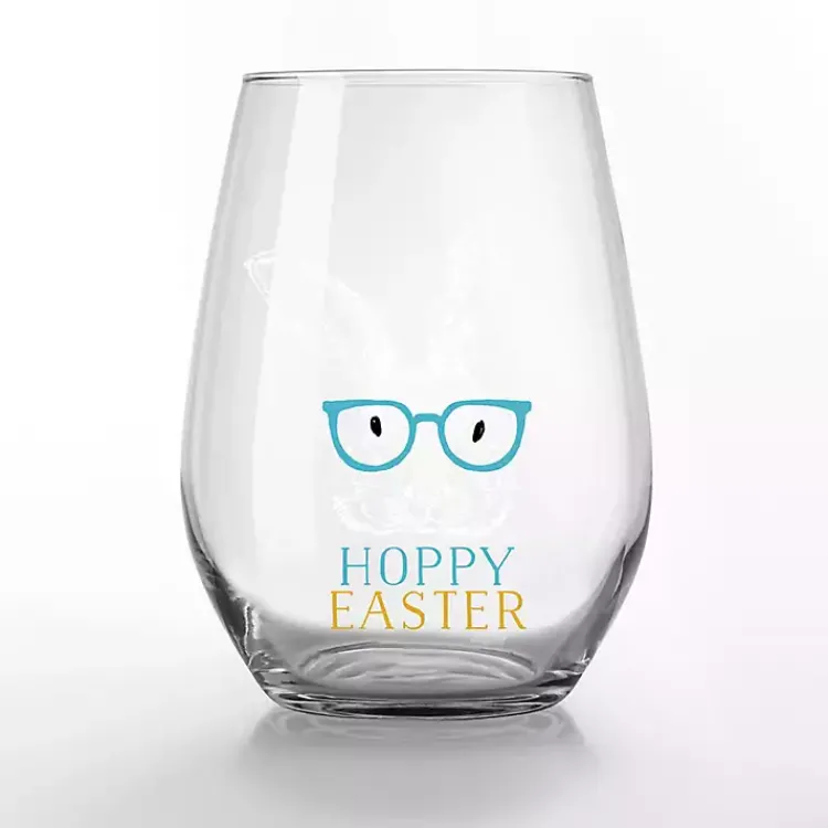 Easter Decorations>Kirklands Home Hoppy Easter Stemless Wine Glasses, Set of 2 Clear