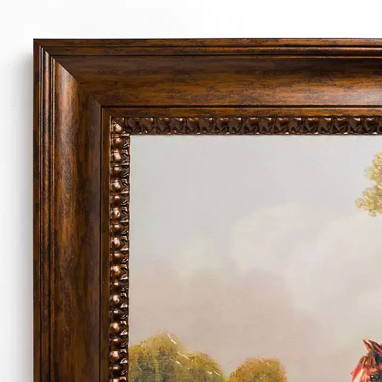 Kirklands Home Horse and Dog Vintage Framed Art Print Multi New
