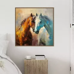 Kirklands Home Horse Couple Framed Canvas Art Print Hot