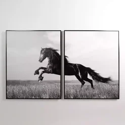 Kirklands Home Horse Diptych Framed Canvas Art Prints, Set of 2 Best