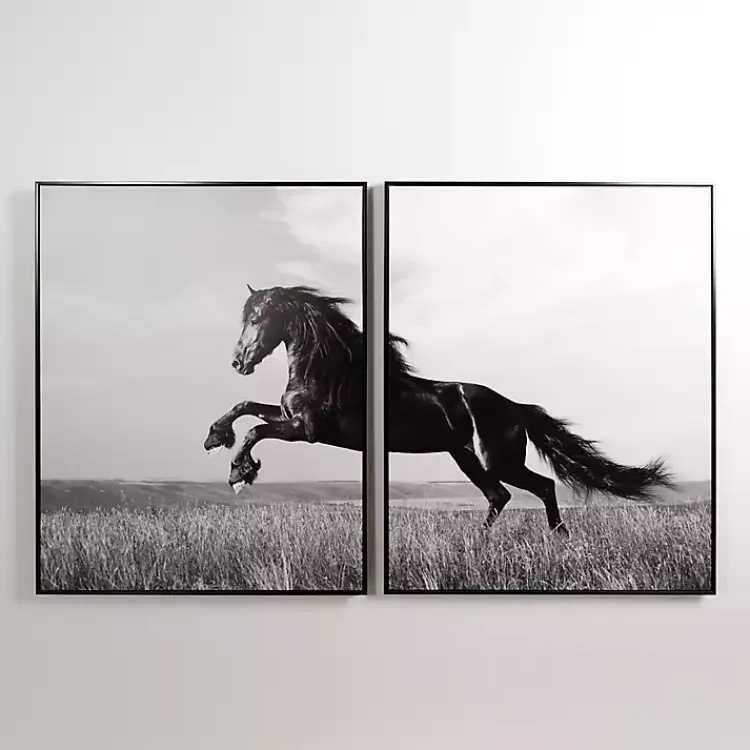 Kirklands Home Horse Diptych Framed Canvas Art Prints, Set of 2 Best