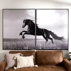 Kirklands Home Horse Diptych Framed Canvas Art Prints, Set of 2 Best