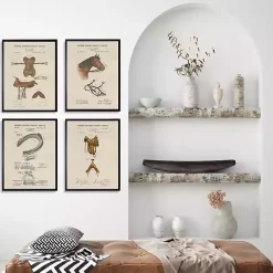 Kirklands Home Horse Patents Framed Art Prints, Set of 4